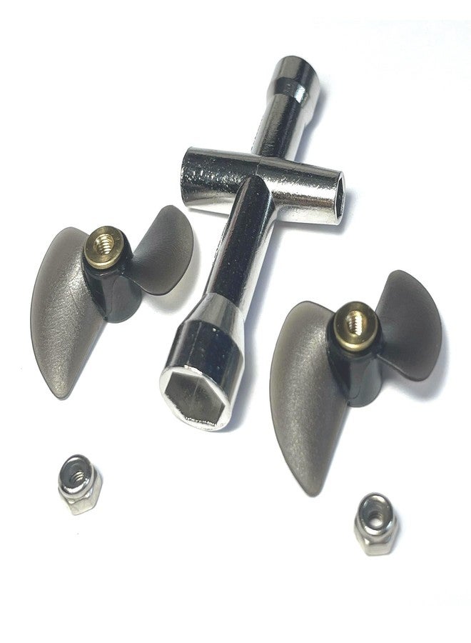 ZDingTech 2pcs H102 Propeller Parts for H120 TKKJ H100 H106 H108 RC Boat Parts, H102 RC Boat Propeller with Nuts and Wrench - Image 4